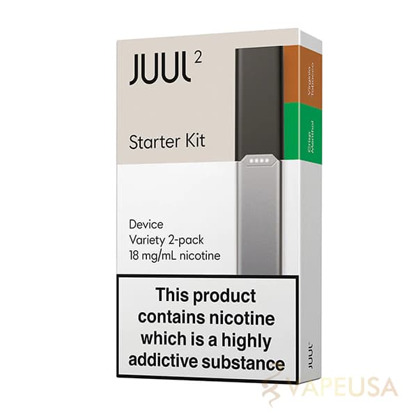 JUUL2 EUバージョンスターターキット 本体+純正Pods 2個入セット (クリスプ メンソール/バージニア タバコ)【正規品】